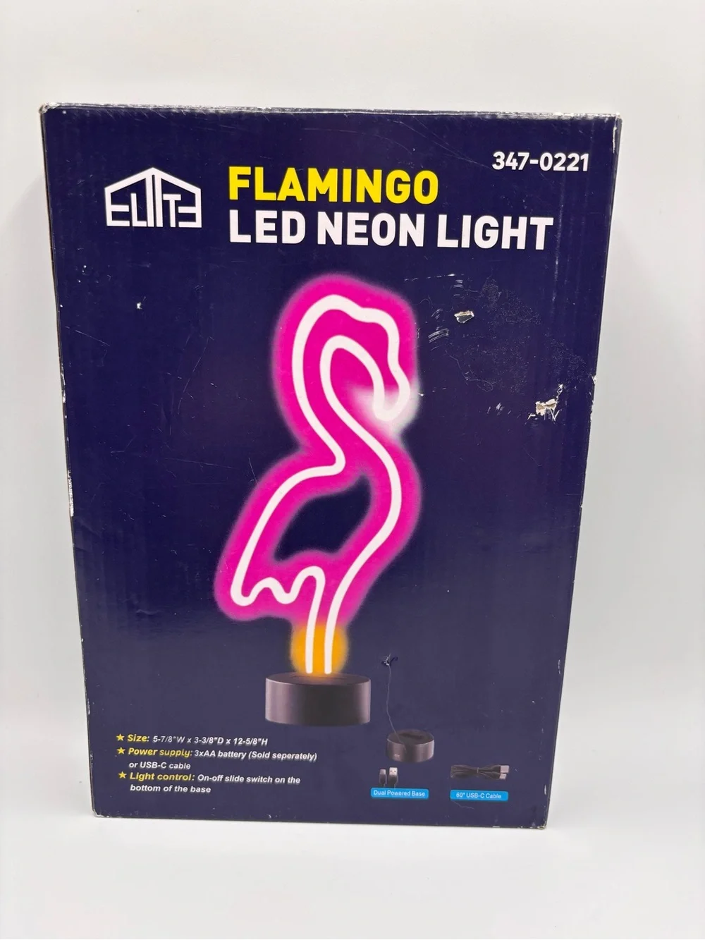 Elite Flamingo Neon Signs LED Light Wall Decor/Lamp Battery/USB Powered Pink